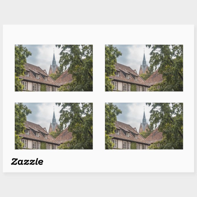 Sticker Rectangulaire Hanovre Allemagne (Feuille)