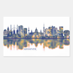 Sticker Rectangulaire Hanovre Skyline