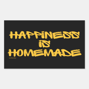 Sticker Rectangulaire HAPPINESS IS HOMEMADE inspiration citation