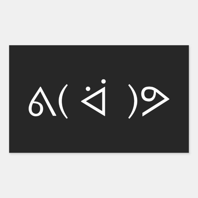 Sticker Rectangulaire Happy Gary ᕕ( ᐛ )Meme Emoticon Text Art (Devant)