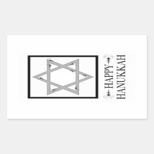 Sticker Rectangulaire happy hanoukka (star de david elegance)