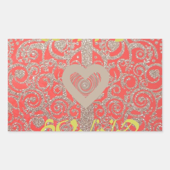 Sticker Rectangulaire Happy Holidays Parties scintillant rouge design co (Devant)