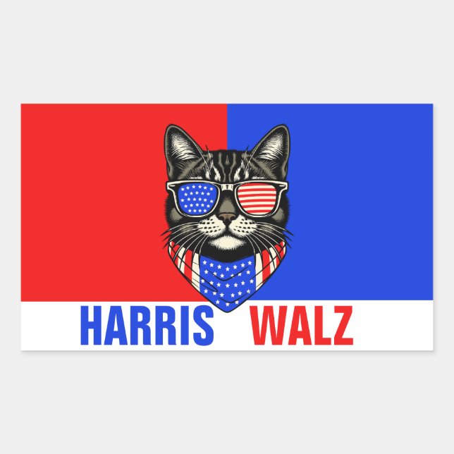 Sticker Rectangulaire Harris Walz 2024 Évidemment (Devant)