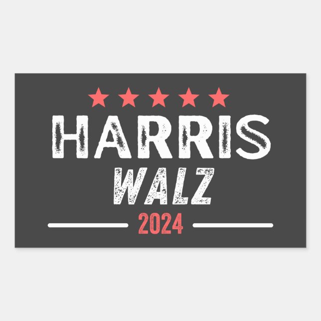 Sticker Rectangulaire Harris Walz 2024, Tim Walz vice-président (Devant)