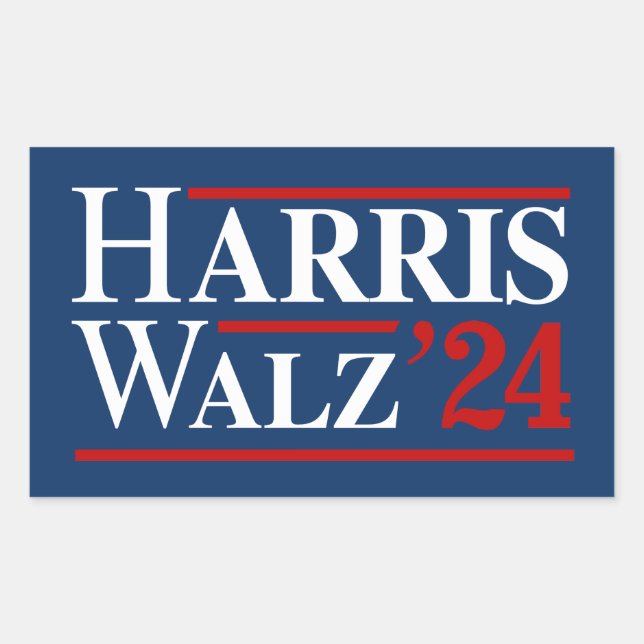 Sticker Rectangulaire Harris Walz 24 (Devant)