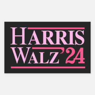 Sticker Rectangulaire Harris Walz 24 Rose