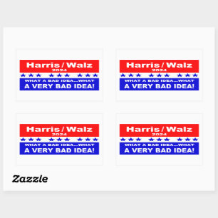 Sticker Rectangulaire Harris / Walz Quelle mauvaise idée...