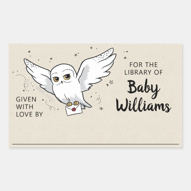 Sticker Rectangulaire HARRY POTTER™ Baby shower Cadeau Plaque livre cade (Devant)
