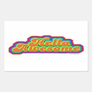 Sticker Rectangulaire Hella Awesome Fun Slogan Design