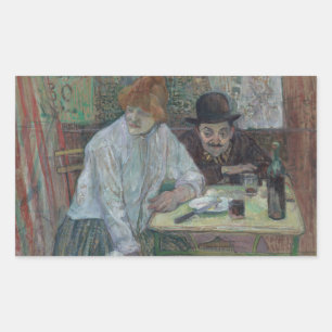 Sticker Rectangulaire Henri de Toulouse-Lautrec - Au Café La Mie
