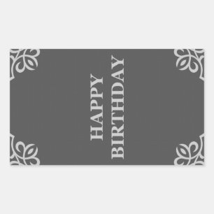 Sticker Rectangulaire heureux anniversaire (élégantGreys)