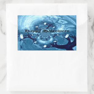 Sticker Rectangulaire Hiboux éffrayant personnalisé