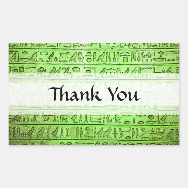 Sticker Rectangulaire Hiéroglyphes égyptiens anciens Vert (Devant)