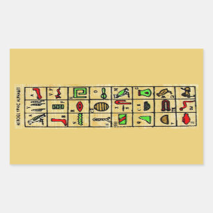 Sticker Rectangulaire Hiéroglyphes égyptiens, Symboles Alphabétiques
