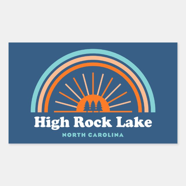 Sticker Rectangulaire High Rock Lake North Carolina Rainbow (Devant)