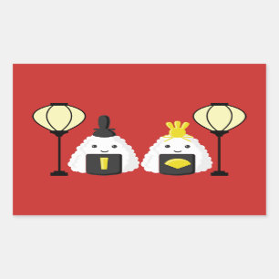 Sticker Rectangulaire Hina Matsuri Onigiri