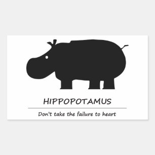 Sticker Rectangulaire hippopotamus