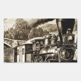 Sticker Rectangulaire Historique des locomotives des moteurs à vapeur