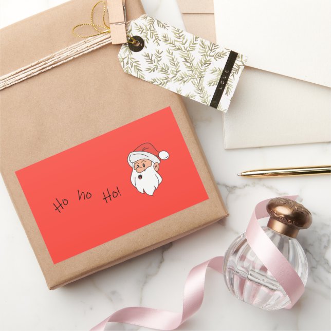 Sticker Rectangulaire Ho ho ho santa clause  (Cadeaux)
