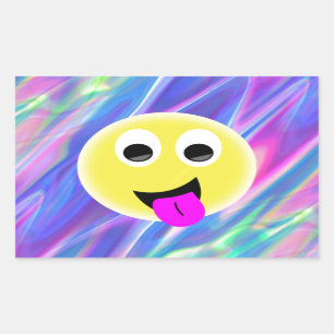 Sticker Rectangulaire hologramme émoji