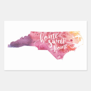 Sticker Rectangulaire Home Sweet Home Caroline du Nord