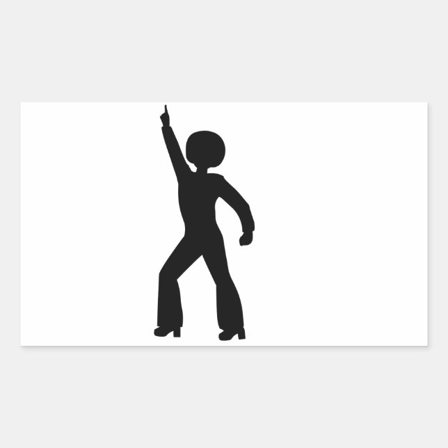 Sticker Rectangulaire Homme des soixante-dix (Devant)