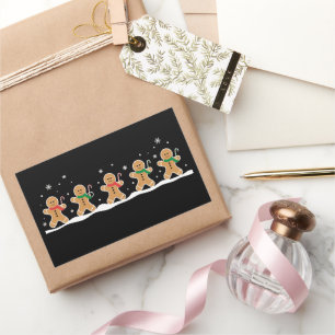 Sticker Rectangulaire Homme en pain d'épices Mignon Noël Fête Baker 