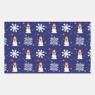 Sticker Rectangulaire Hommes neigeux
