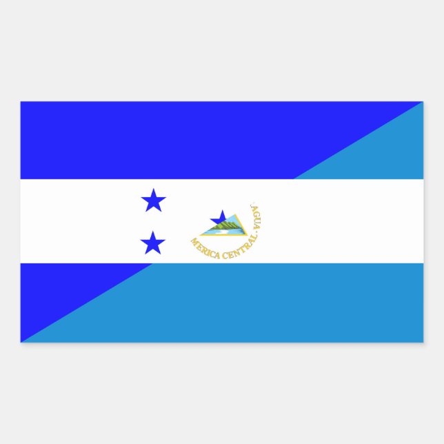 Sticker Rectangulaire honduras nicaragua demi drapeau symbole du pays (Devant)