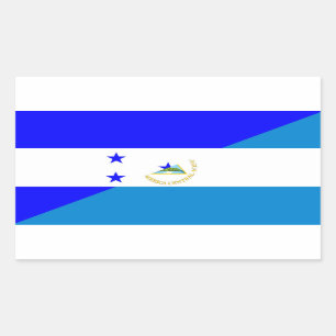 Sticker Rectangulaire honduras nicaragua demi drapeau symbole du pays