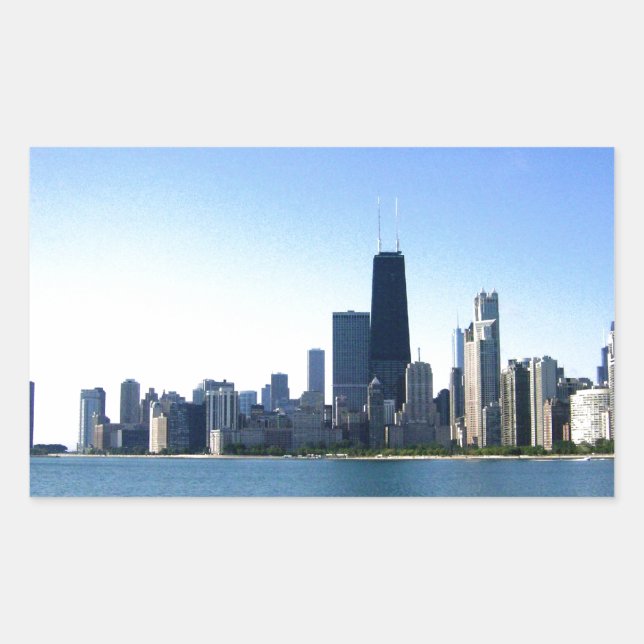 Sticker Rectangulaire Horizon de Chicago (Devant)