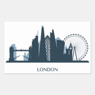 Sticker Rectangulaire Horizon de ville de Londres