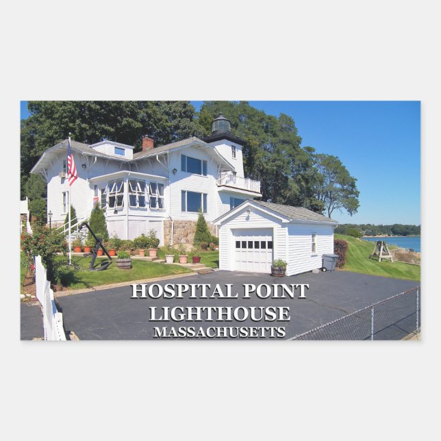 Sticker Rectangulaire Hospital Point Lighthouse, Massachusetts (Devant)
