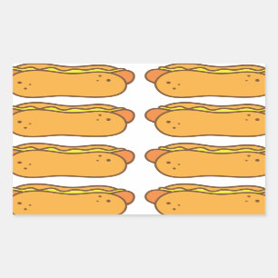 Sticker Rectangulaire Hot dog sur un petit pain
