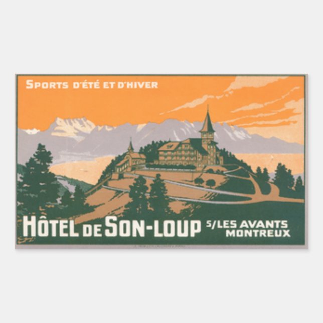Sticker Rectangulaire Hôtel de son-loup Montreux Suisse (Devant)