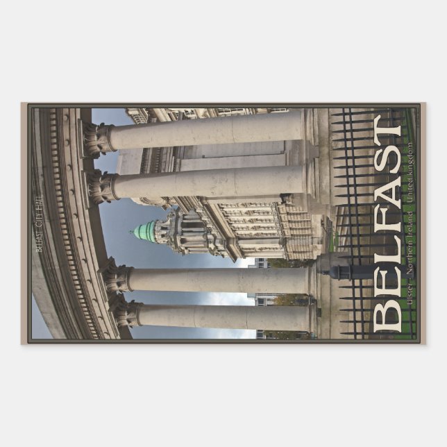 Sticker Rectangulaire Hôtel de ville de Belfast (Devant)