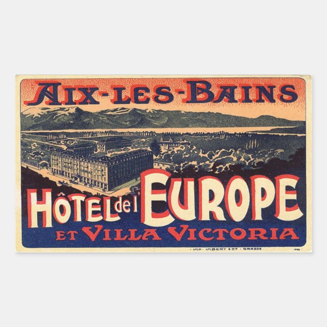 Sticker Rectangulaire Hôtel del Europe (Aix Les Bains) (Devant)