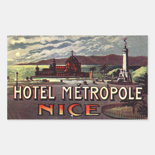 Sticker Rectangulaire Hôtel Metropole (Nice France) (Devant)