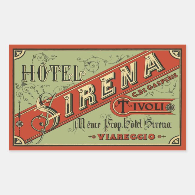 Sticker Rectangulaire Hotel Sirena (Tivoli - Italy) (Devant)