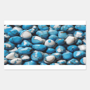 Sticker Rectangulaire Howlite bleu