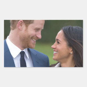 Sticker Rectangulaire HRH Prince Harry et Meghan Markle Mariage royal