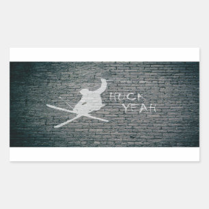 Sticker Rectangulaire Huck Ouais (Ski)