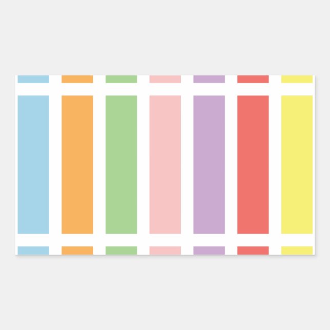 Sticker Rectangulaire Hues du Colorful (Devant)