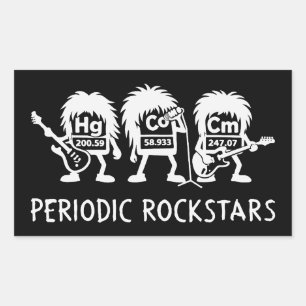 Sticker Rectangulaire Humour de chimie des rockstars périodiques