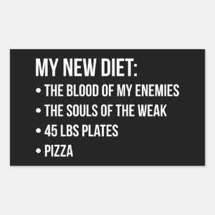 Sticker Rectangulaire Humour de gym - Régime alimentaire - Sang, Âmes, P