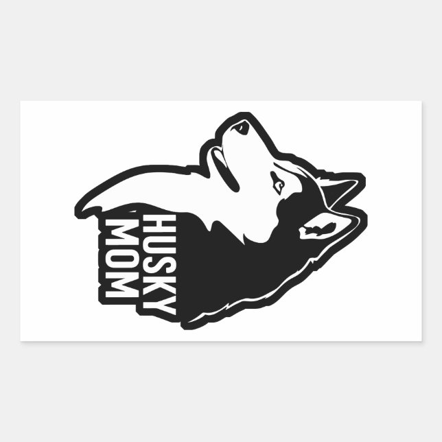 Sticker Rectangulaire Husky Maman (Devant)