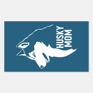 Sticker Rectangulaire Husky Maman