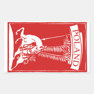 Sticker Rectangulaire Hussar à ailes polonaises vintages