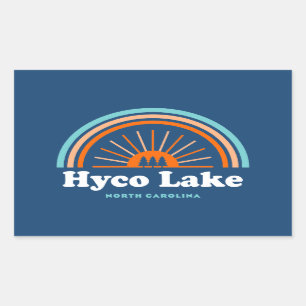 Sticker Rectangulaire Hyco Lake North Carolina Rainbow