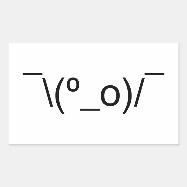 Sticker Rectangulaire I Dunno LOL\\(º_o)/° Emoticon Japonais Kaomoji (Devant)
